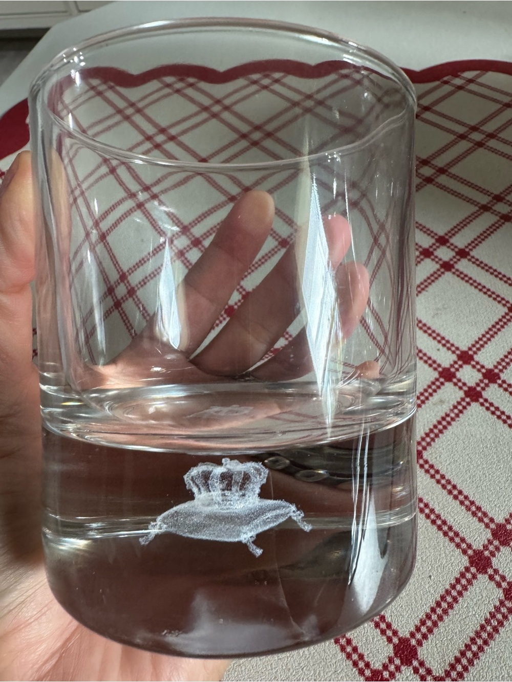 Crown Royal Lowball Double Rocks Glass with 3D Hologram in Thick Base